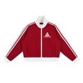 Contrast Side Stripe Fleece Cropped Track Jacket
