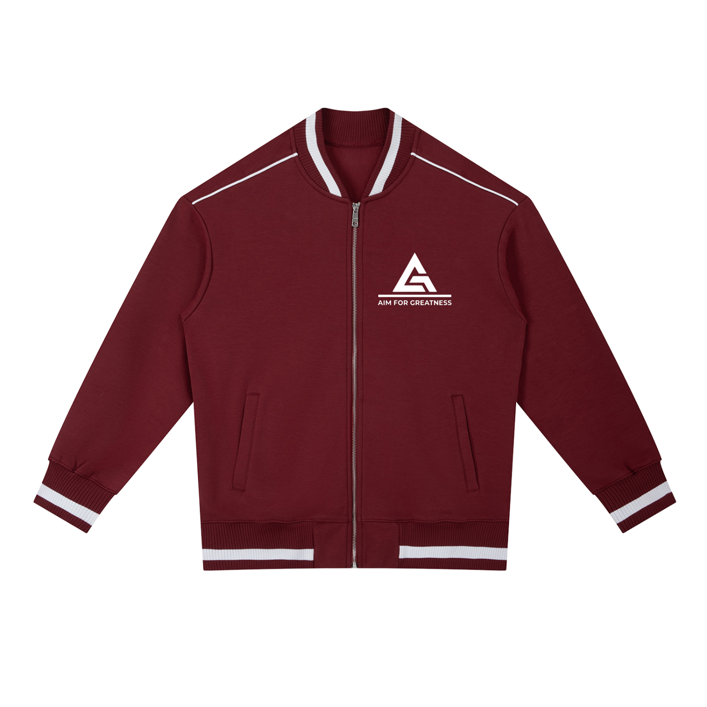Contrast Piping Zip Bomber Jacket