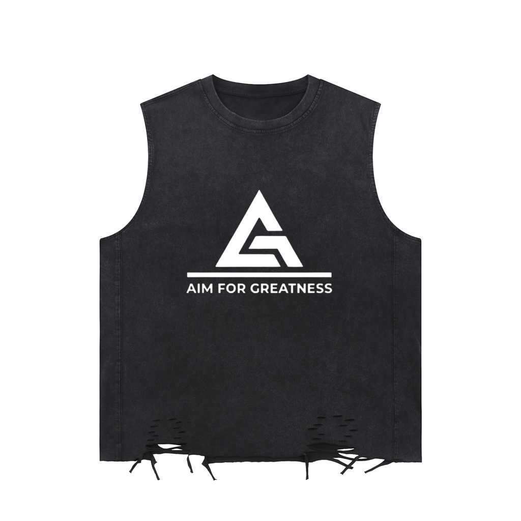 Snow Washed Raw-Hem Tank Top