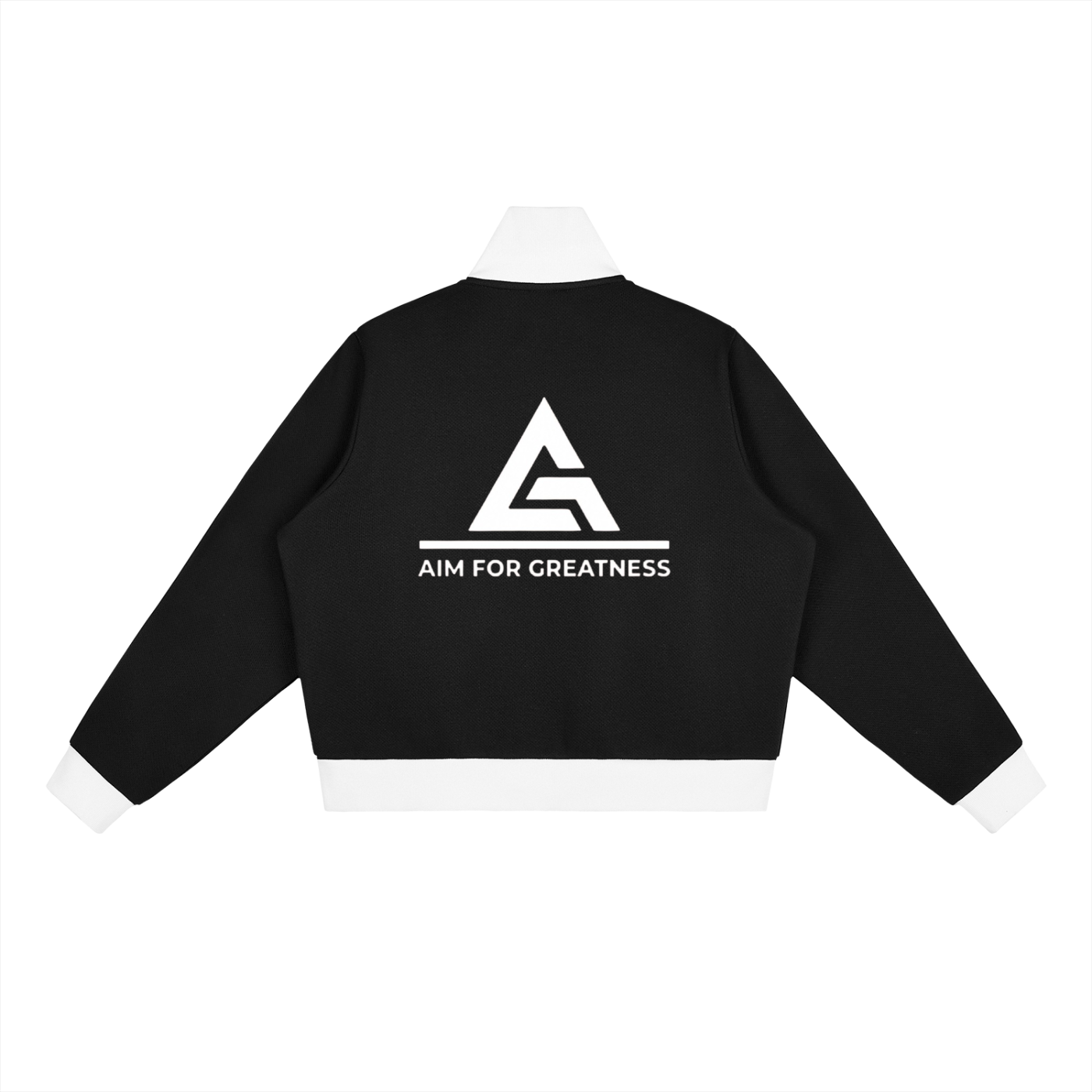 Contrast Side Stripe Fleece Cropped Track Jacket