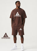 Aim For Greatness" Vintage Wash Lounge Set - Espresso Brown