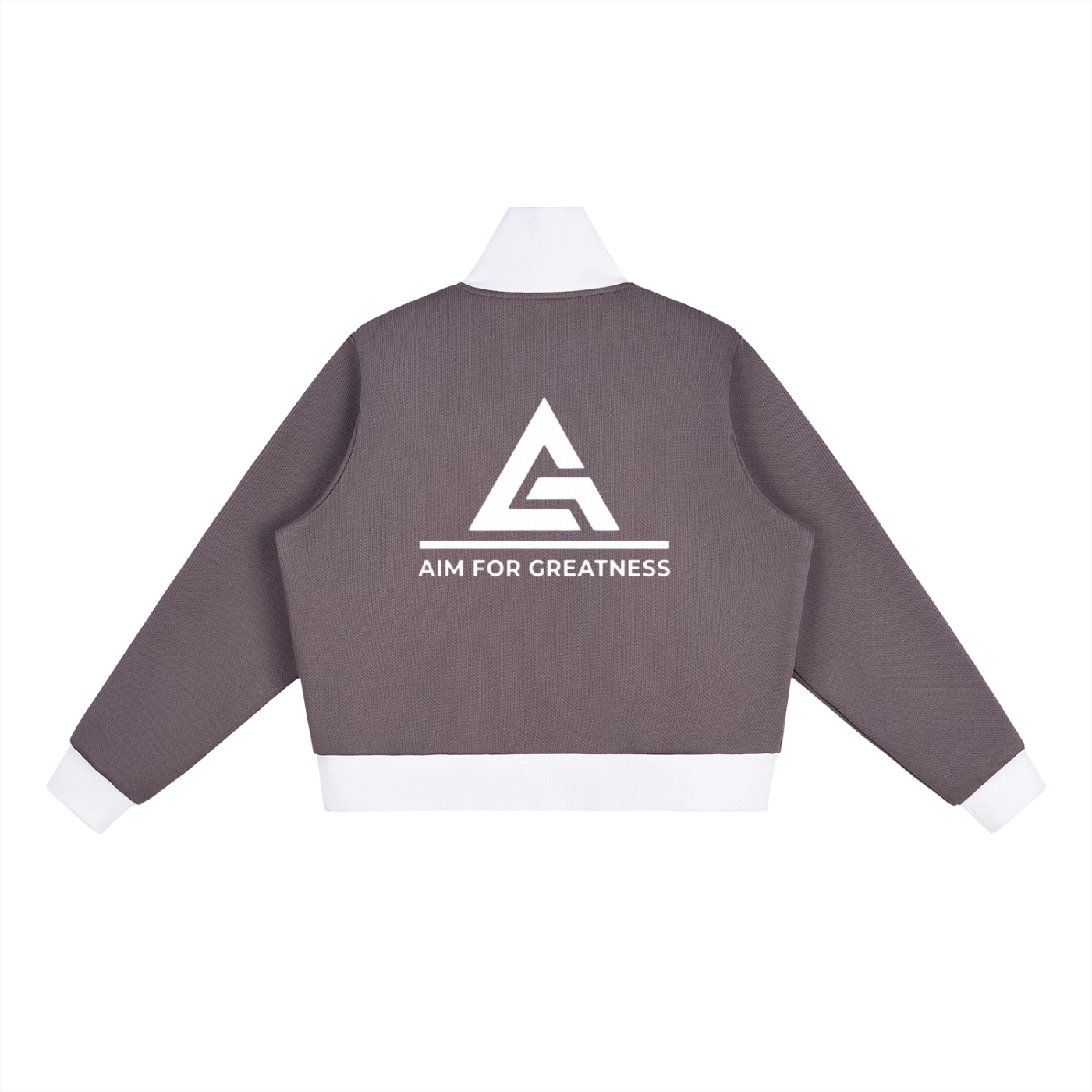 Contrast Side Stripe Fleece Cropped Track Jacket
